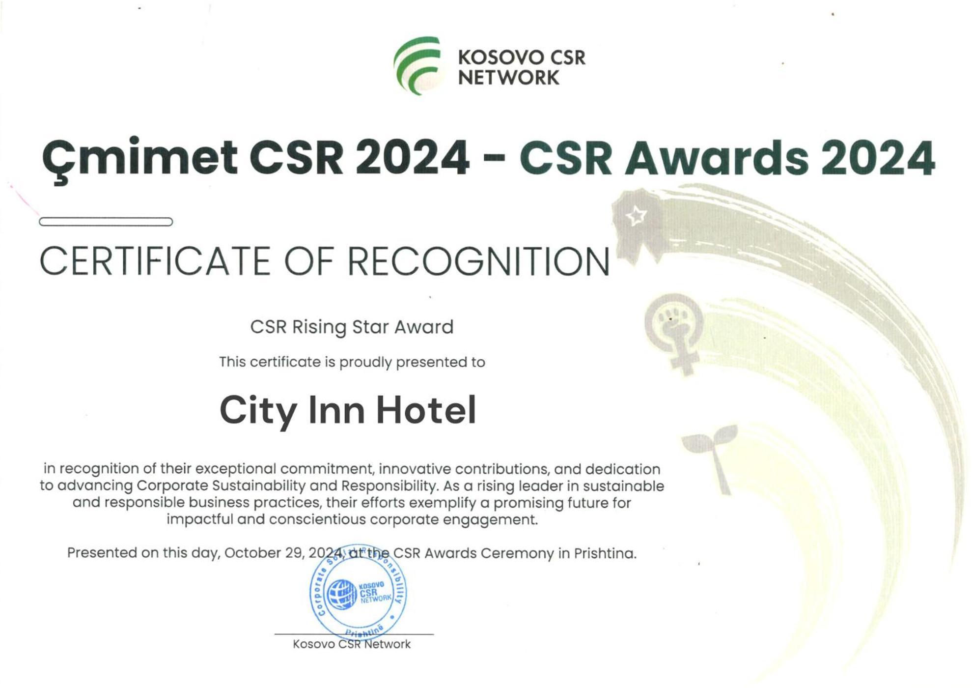 City Inn Приштина Экстерьер фото